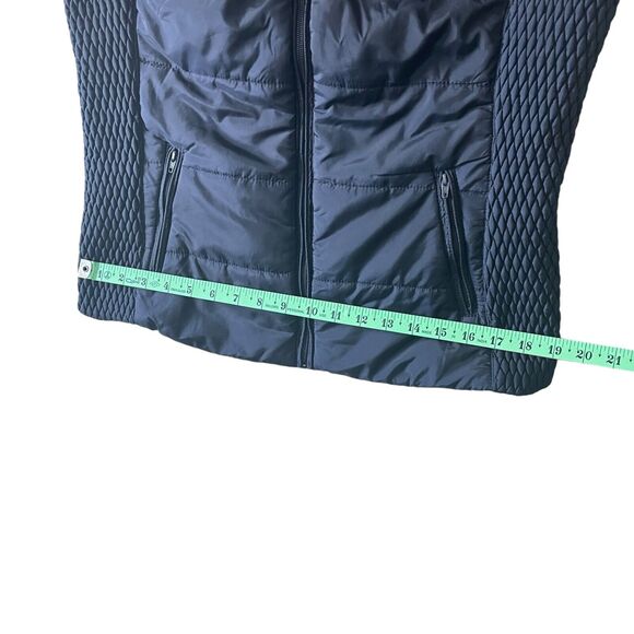 Liz Claiborne Puff Vest Top Women's Blue Zip Pockets Sleeveless Top SZ/M - Picture 8 of 11